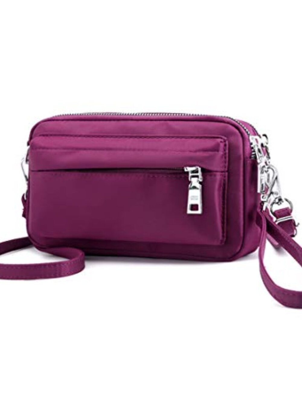 Nylon Crossbody Bag Multi-Pocket Cell Phone Purse Wristlet